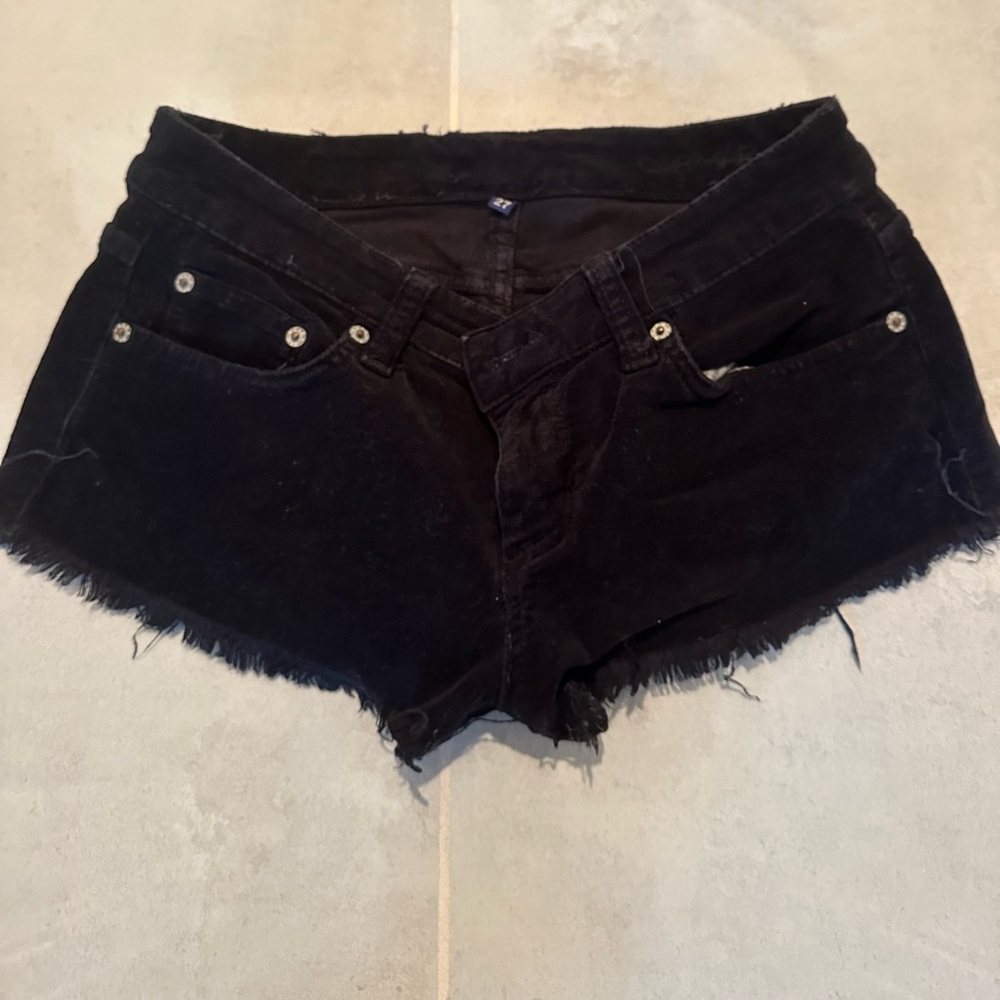 corduroy black shorts
